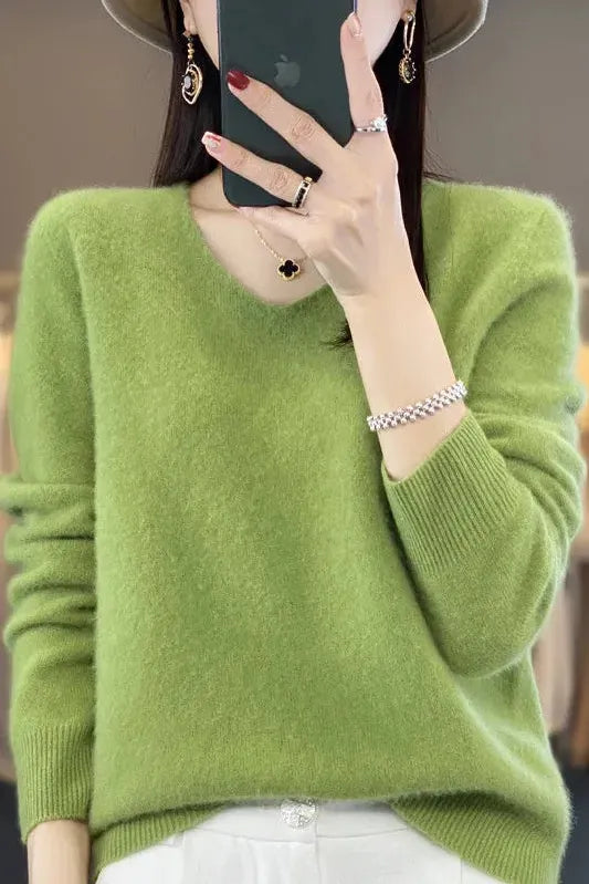 Marivelle™ | Soft V-Neck Cashmere Sweater