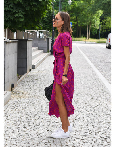 Zelvara™ | Bold Floral Wrap Dress