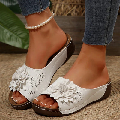 Flora™ | Orthopedic Flower Wedge Sandals