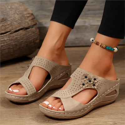 Malia™ | Floral Cutout Orthopedic Sandals