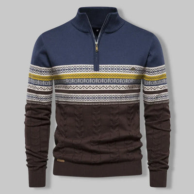 Leif™ | Nordic Knit Half-Zip Sweater
