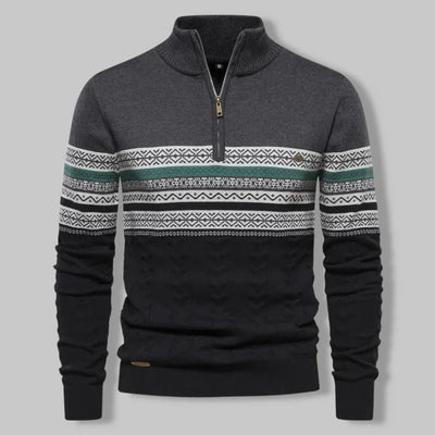 Leif™ | Nordic Knit Half-Zip Sweater