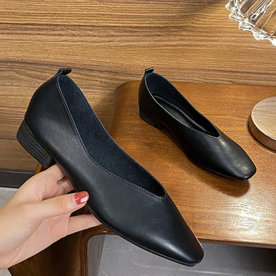 Elise™ | Square-Toe Low Heeled Flats