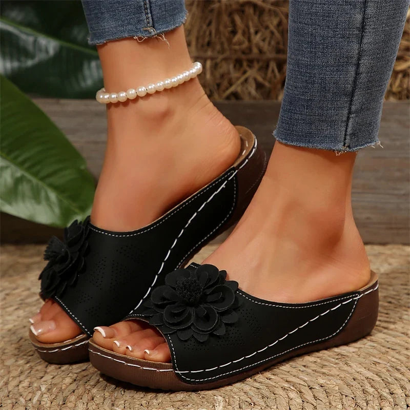 Flora™ | Orthopedic Flower Wedge Sandals