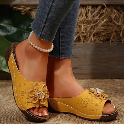 Flora™ | Orthopedic Flower Wedge Sandals