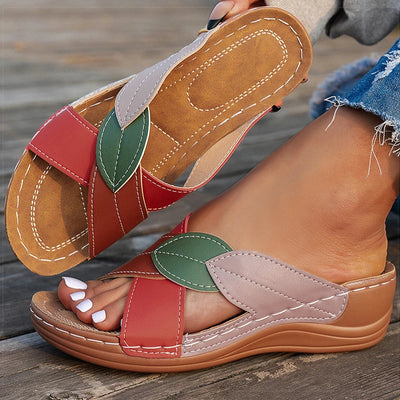 Liora™ | Leaf Accent Wedge Sandals