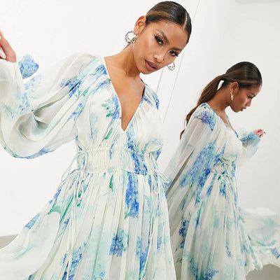 Melaya™ | Blue Ocean Maxi Dress