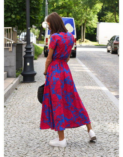 Zelvara™ | Bold Floral Wrap Dress