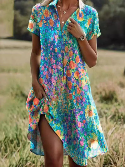 Destiny™ | Boho Vintage V-Neck Dress