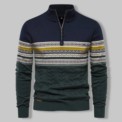 Leif™ | Nordic Knit Half-Zip Sweater