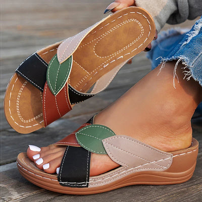 Liora™ | Leaf Accent Wedge Sandals