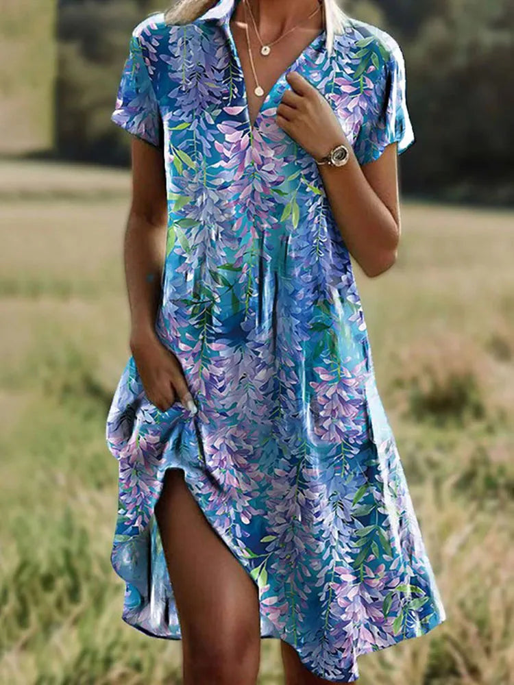 Destiny™ | Boho Vintage V-Neck Dress