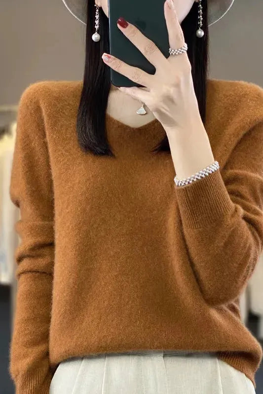 Marivelle™ | Soft V-Neck Cashmere Sweater