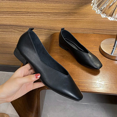 Elise™ | Square-Toe Low Heeled Flats