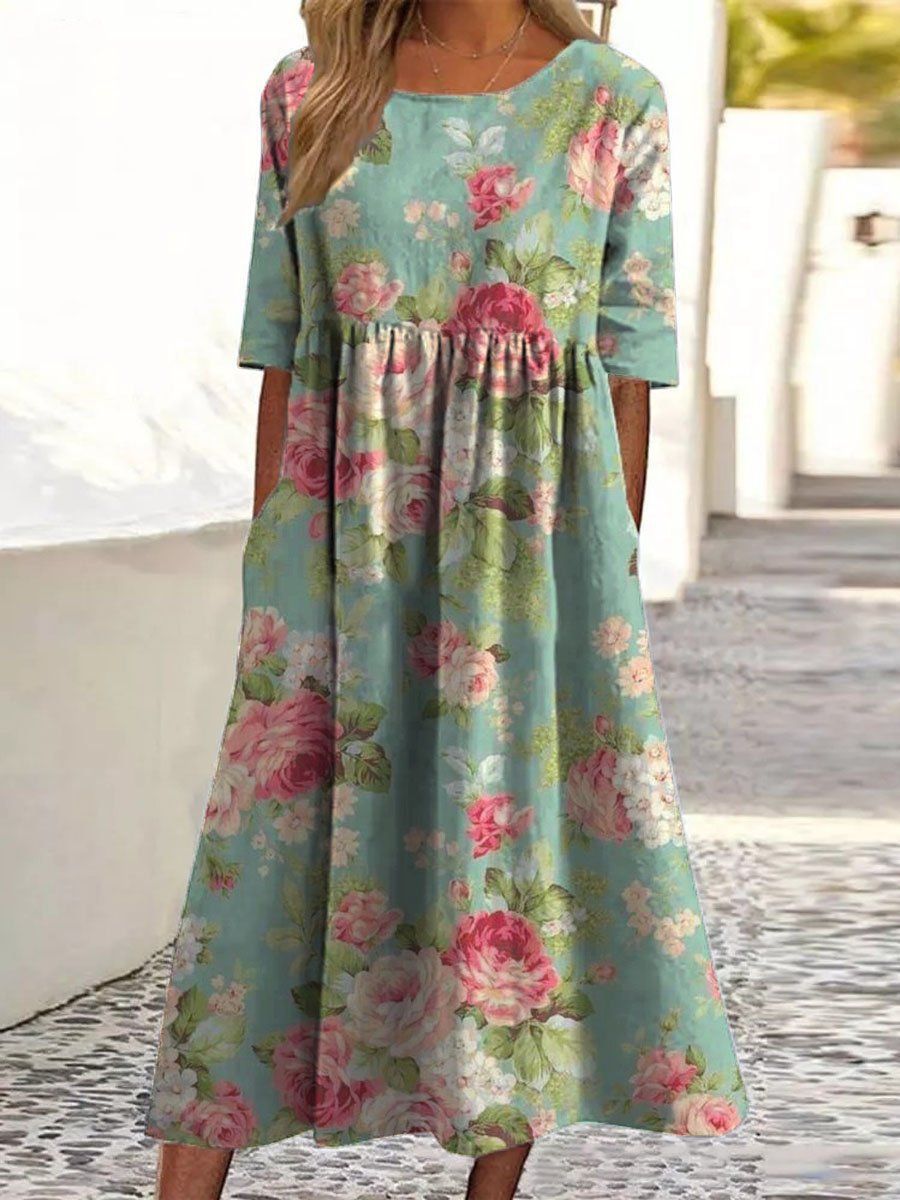 Maria™ | Embroidered Relaxed Midi Dress