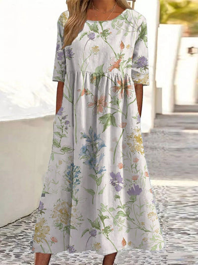 Maria™ | Embroidered Relaxed Midi Dress
