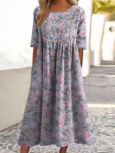 Maria™ | Embroidered Relaxed Midi Dress
