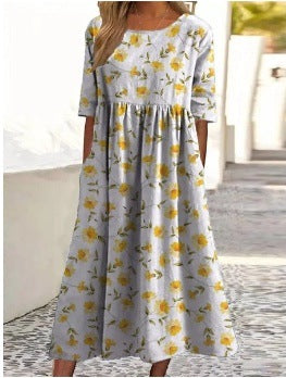Maria™ | Embroidered Relaxed Midi Dress