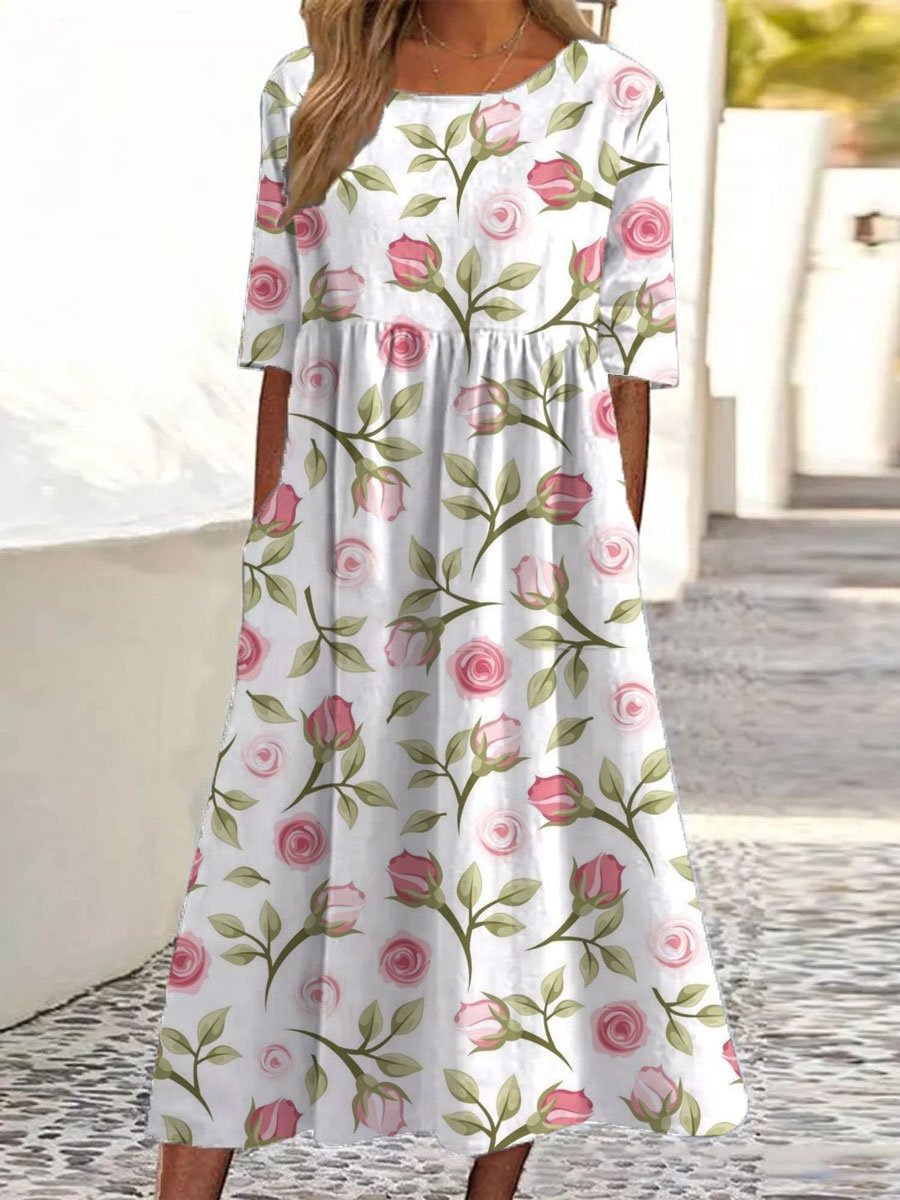Maria™ | Embroidered Relaxed Midi Dress