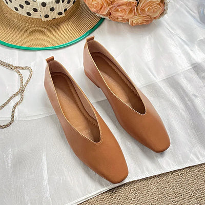 Elise™ | Square-Toe Low Heeled Flats