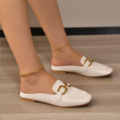 Celeste™ | Gold-Buckle Loafers
