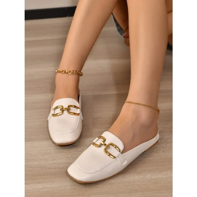 Celeste™ | Gold-Buckle Loafers