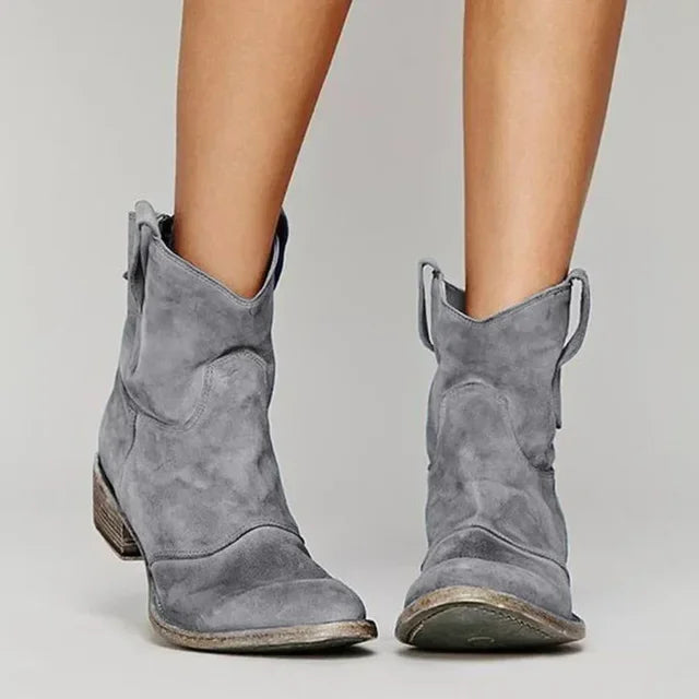 Rayelle™ | Western Suede Ankle Boots