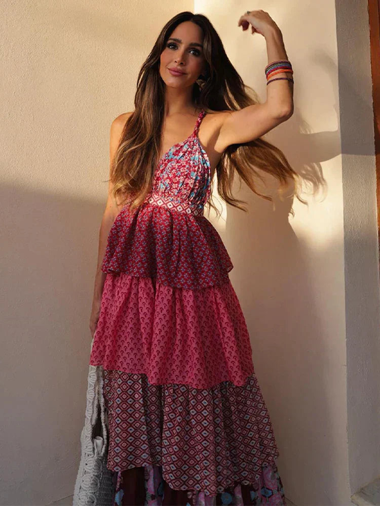 Mona™ | Classic Floral Print Maxi Dress