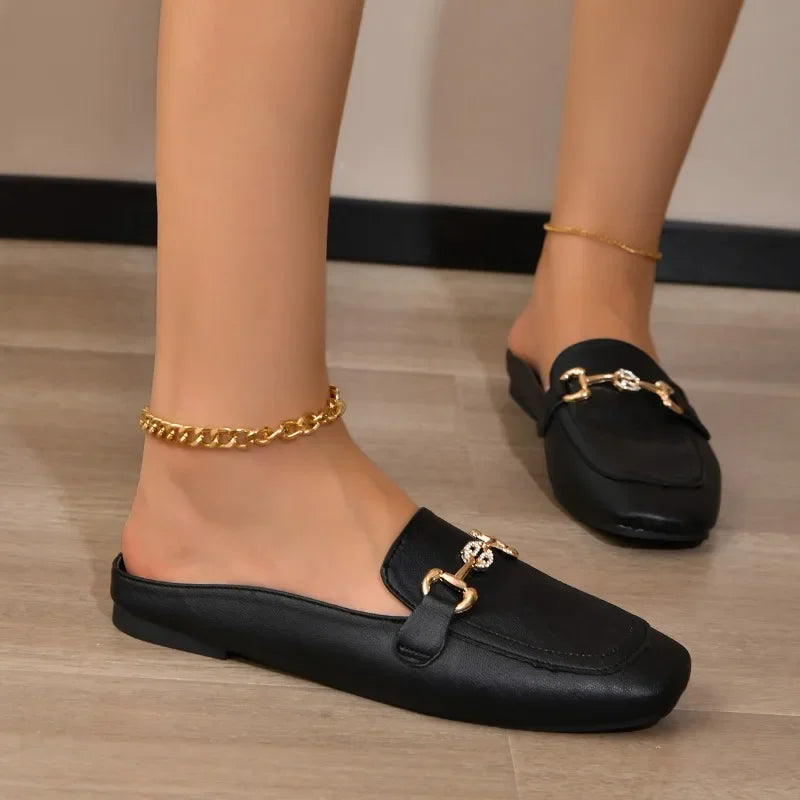 Celeste™ | Gold-Buckle Loafers