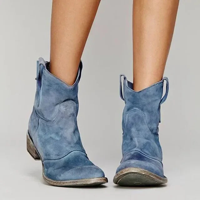 Rayelle™ | Western Suede Ankle Boots