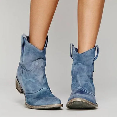 Rayelle™ | Western Suede Ankle Boots