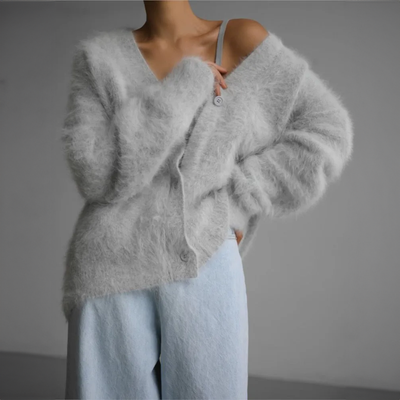 Lunara™ | Plush Mohair-Blend Cardigan