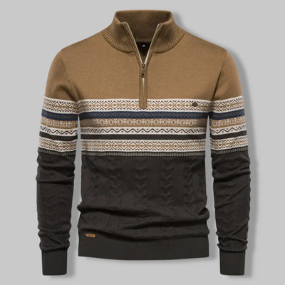 Leif™ | Nordic Knit Half-Zip Sweater