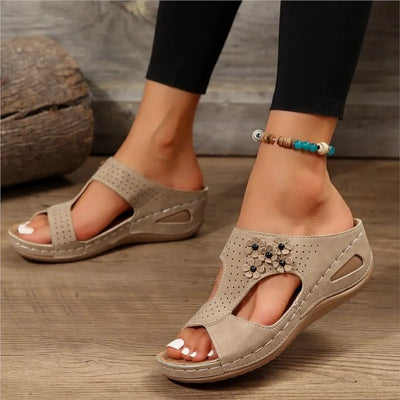 Malia™ | Floral Cutout Orthopedic Sandals
