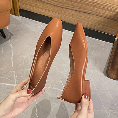 Elise™ | Square-Toe Low Heeled Flats