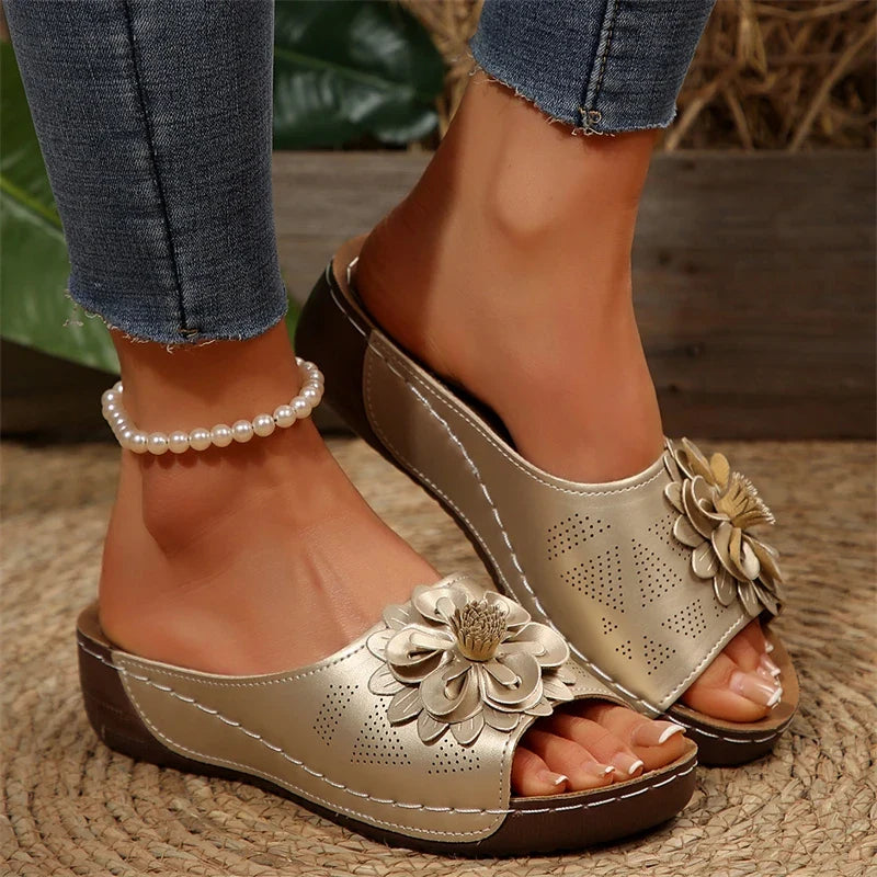 Flora™ | Orthopedic Flower Wedge Sandals