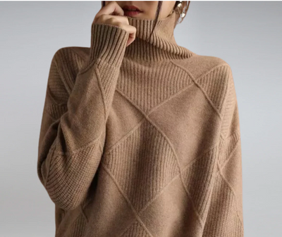 Soléa™ | Diamond-Knit Turtleneck Sweater