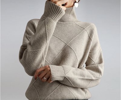 Soléa™ | Diamond-Knit Turtleneck Sweater