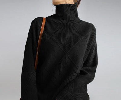 Soléa™ | Diamond-Knit Turtleneck Sweater