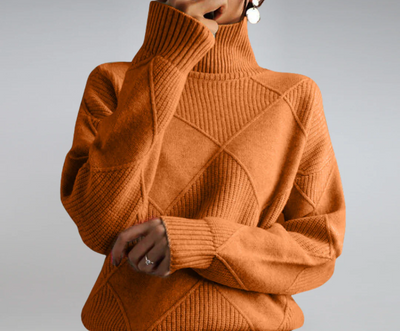 Soléa™ | Diamond-Knit Turtleneck Sweater