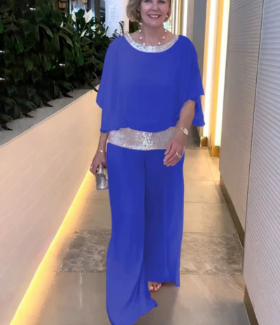Maïlys™ | Elegant Sequin-Belted Jumpsuit