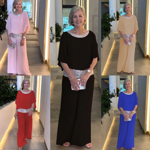 Maïlys™ | Elegant Sequin-Belted Jumpsuit