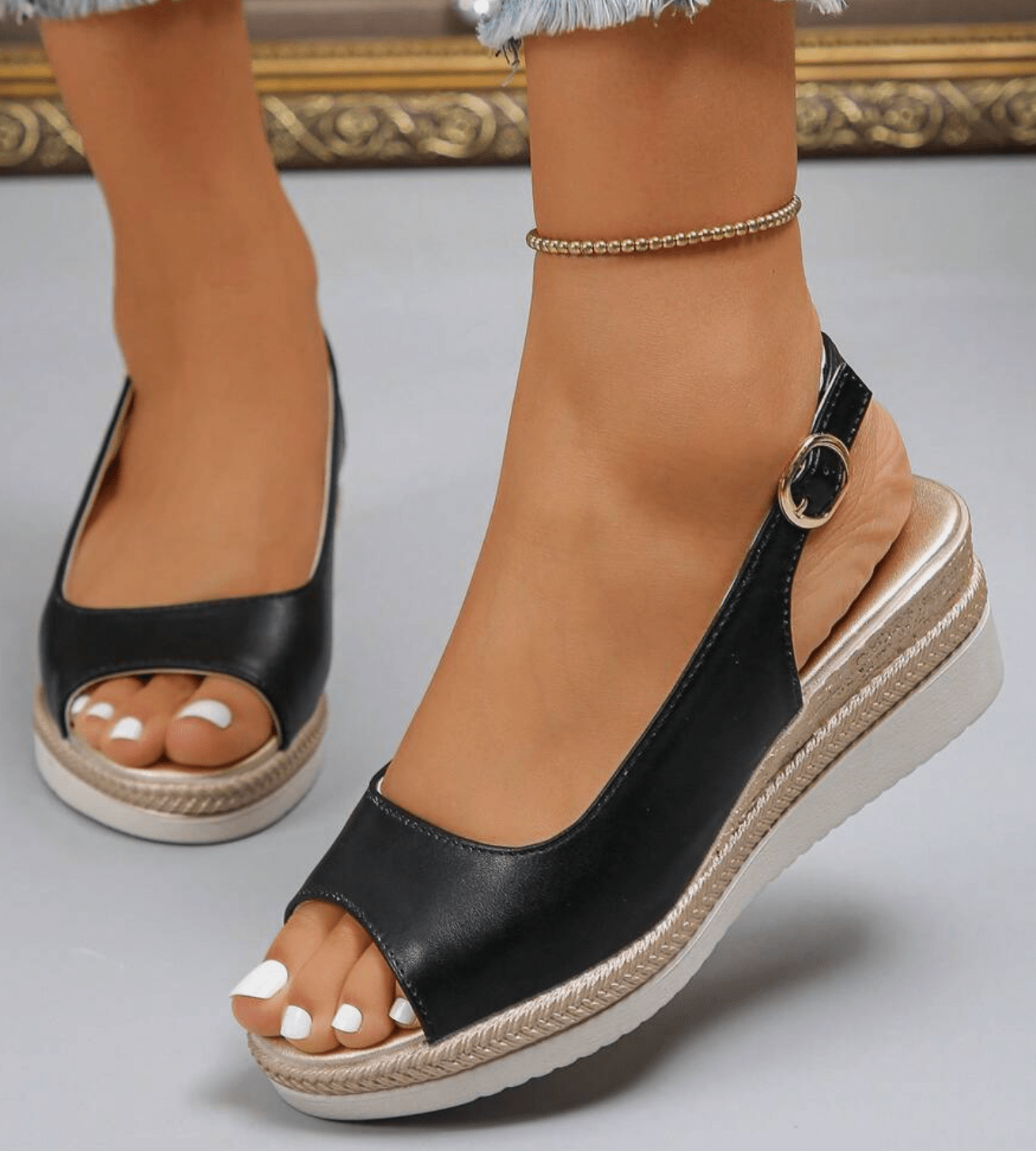 Phédra™ | Elegant Slingback Wedge Sandals