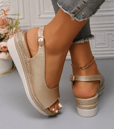 Phédra™ | Elegant Slingback Wedge Sandals