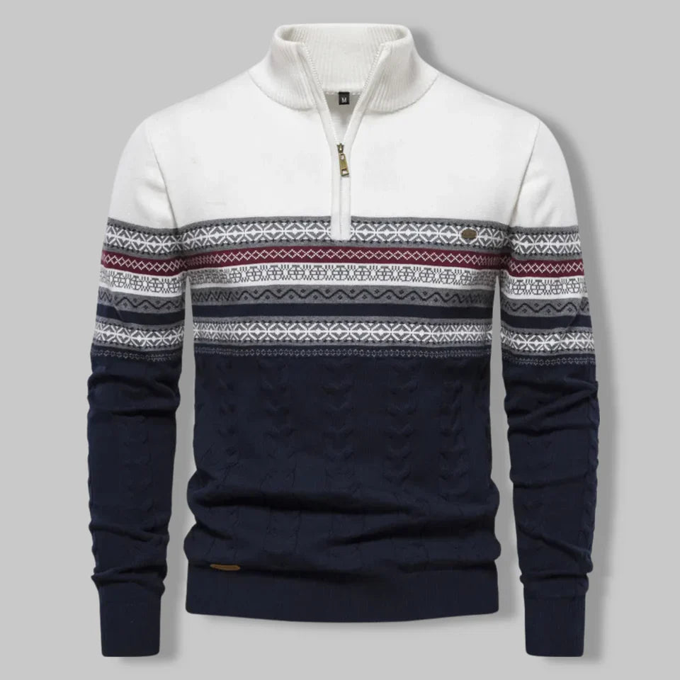 Leif™ | Nordic Knit Half-Zip Sweater