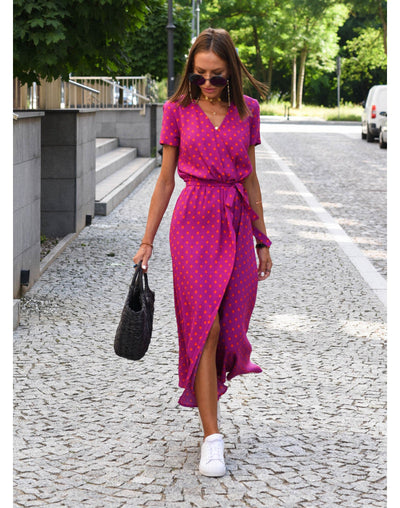 Zelvara™ | Bold Floral Wrap Dress