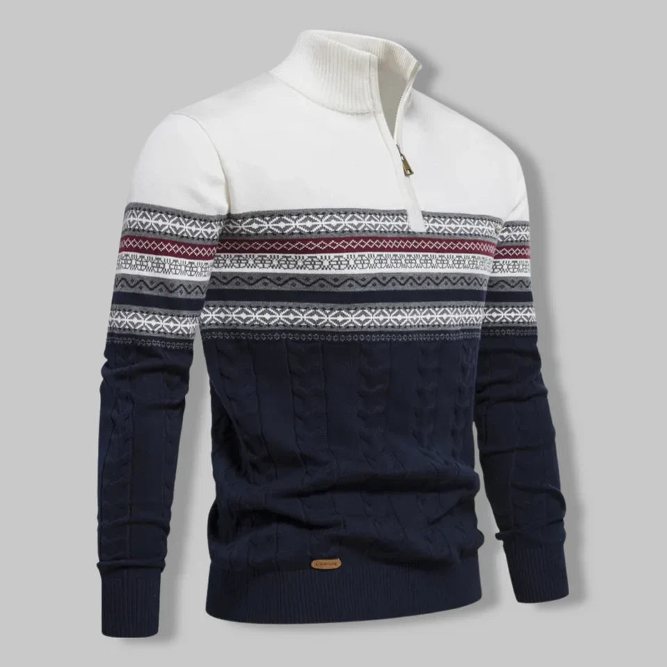 Leif™ | Nordic Knit Half-Zip Sweater