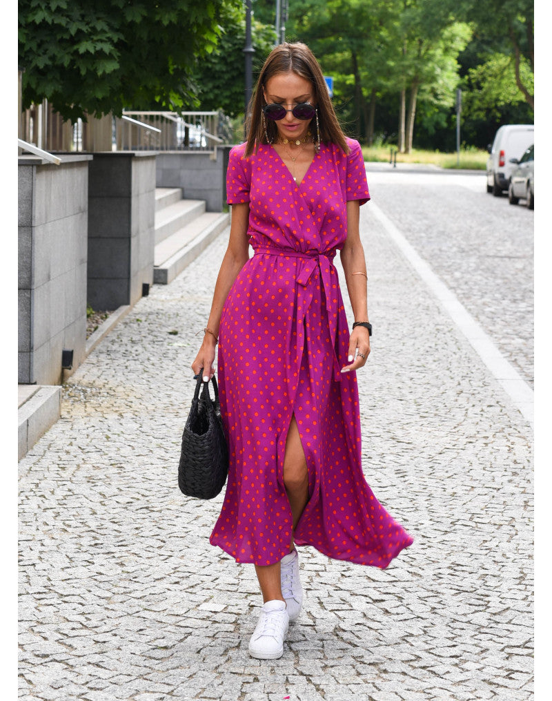 Zelvara™ | Bold Floral Wrap Dress