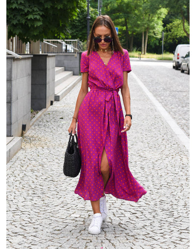 Zelvara™ | Bold Floral Wrap Dress