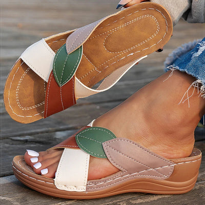 Liora™ | Leaf Accent Wedge Sandals
